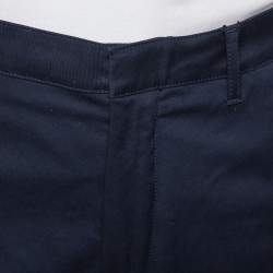 Pre Owned بنطلون كينزو قطن أزرق كحلي مخطط مزين مقاس متوسط - ميديوم