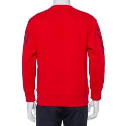 Pre Owned سويت شيرت كينزو قطن تريكو أحمر برقع مزينة مقاس صغير - سمول