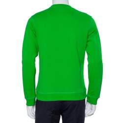 Pre Owned Kenzo Green Tiger Embroidered Cotton Crewneck Sweatshirt S