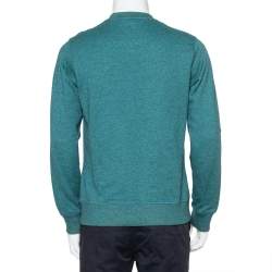 Pre Owned Kenzo Green Cotton Logo Embroidered Crewneck Sweatshirt S