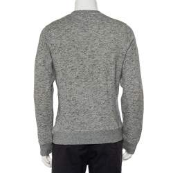 Pre Owned بلوفر كينزو قطن رصاصي نمر مطرز رقبة مستديرة مقاس كبير - لارج