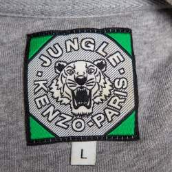 مملوكة مسبقًا Kenzo Grey Cotton Tiger Embroidered Crewneck Sweatshirt L