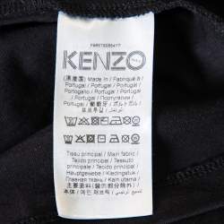 Pre Owned Kenzo Black Tiger Printed Cotton Holiday Capsule T-Shirt S