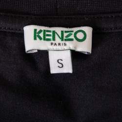 Pre Owned Kenzo Black Tiger Printed Cotton Holiday Capsule T-Shirt S