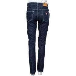 Pre Owned بنطلون جينز كينزو دنيم أزرق مزين متباين أرجل ضيقة مقاس صغير (سمول)