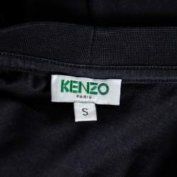 مملوكة مسبقًا تي شيرت كينزو قطن مطبوع نمر أسود رقبة مستدديرة مقاس صغير (سمول)