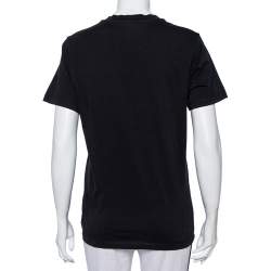 مملوكة مسبقًا تي شيرت كينزو قطن مطبوع نمر أسود رقبة مستدديرة مقاس صغير (سمول)