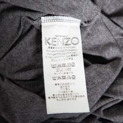 Kenzo Grey Mélange Printed Cotton Jersey T-Shirt S