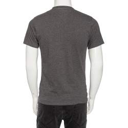 Kenzo Grey Mélange Printed Cotton Jersey T-Shirt S