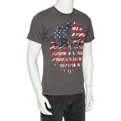 Kenzo Grey Mélange Printed Cotton Jersey T-Shirt S