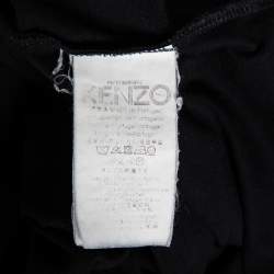 Pre Owned Kenzo Black Tiger Printed Cotton Jersey T-Shirt S
