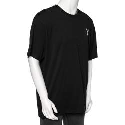 Pre Owned Kenzo Black Cotton Logo Print Detailed Short Sleeve T-Shirt XXXL 