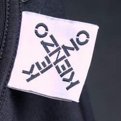 Pre Owned Kenzo Black Cotton Logo Print Detailed Short Sleeve T-Shirt XXXL 