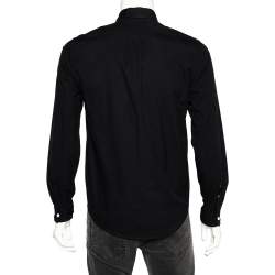 Pre Owned Kenzo Black Cotton Tiger Embroidered Casual Fit Shirt S