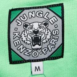 مملوكة مسبقًا سويت شيرت كينزو تريكو قطن بنقشة نمر أخضر نيون مقاس متوسط - ميديوم