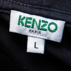 Pre Owned Kenzo Black Cotton Tiger Printed Short Sleeve Crew Neck T-Shirt L