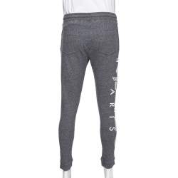 Kenzo Grey Logo Printed Knit Elasticized Waist Joggers M