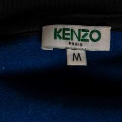Pre Owned Kenzo Black Velour Number One Fan Embroidered Crewneck Sweatshirt M