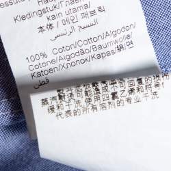 Pre Owned Kenzo Blue Cotton Tiger Detailed Button Down Casual Fit Shirt M