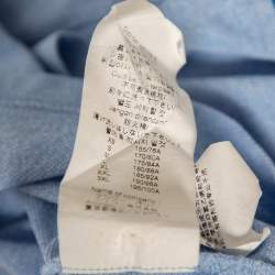 Kenzo Blue Chambray Tiger Motif Appliqued Polo T-Shirt M