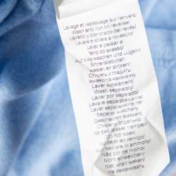 Kenzo Blue Chambray Tiger Motif Appliqued Polo T-Shirt M