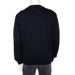 Pre Owned Kenzo Black Cotton Tiger Logo Embroidered Crewneck Sweatshirt L