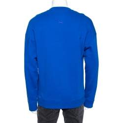 مملوكة مسبقًا سويتشيرت كينزو رقبة مستديرة قطن تطريز شعار أي هارت أزرق مقاس كبير