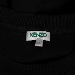 مملوكة مسبقًا Kenzo Black Cotton Tiger Embroidered Long Sleeve Crewneck Sweatshirt L