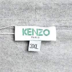 Kenzo Grey Tiger Printed Cotton Crewneck T-Shirt 3XL