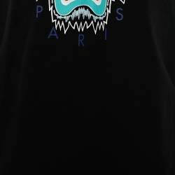 Pre Owned Kenzo Black Tiger Printed Cotton Knit Crewneck T-Shirt 3XL