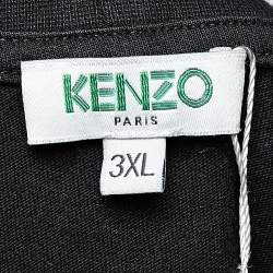 Pre Owned Kenzo Black Tiger Printed Cotton Knit Crewneck T-Shirt 3XL
