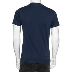 Pre Owned  Kenzo Navy Blue Tiger Printed Cotton Crew Neck Short Sleeve T-Shirt S