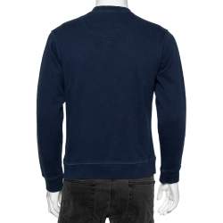 Pre Owned Kenzo Navy Blue Knit Tiger Embroidered Crew Neck Long Sleeve Sweatshirt M