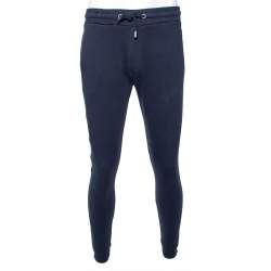 Pre Owned Kenzo Navy Blue Knit Logo Sweatpants S