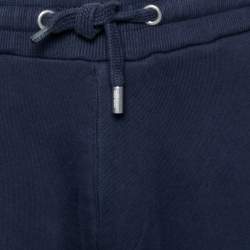 Pre Owned Kenzo Navy Blue Knit Logo Sweatpants S