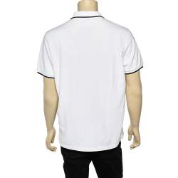 Pre Owned Kenzo White Pique Cotton K Fit Polo T-Shirt XL