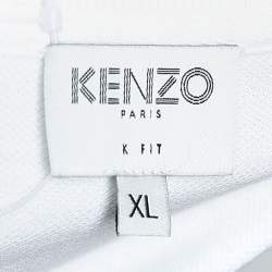Pre Owned Kenzo White Pique Cotton K Fit Polo T-Shirt XL