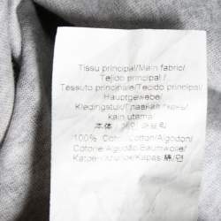 مملوكة مسبقًا تي شيرت كينزو قطن مطبوع رصاصي بأكمام قصيرة ورقبة مستديرة مقاس كبير جدًا - إكس لارج