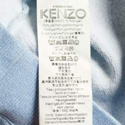 Pre Owned سويت شيرت كينزو تريكو تيري ميلينغ أزرق بطبعة الشعار مقاس متوسط - ميديوم