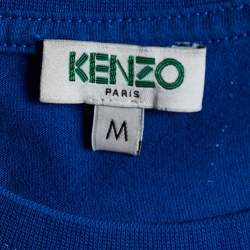 Pre Owned Kenzo  Blue Eye Print Cotton T -Shirt M