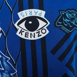 Pre Owned Kenzo  Blue Eye Print Cotton T -Shirt M
