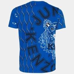 Pre Owned Kenzo  Blue Eye Print Cotton T -Shirt M