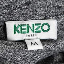 Pre Owned تي شيرت كينزو قطن رصاصي مطبوع عين أكمام قصيرة رقبة مستديرة مقاس متوسط (ميديوم)