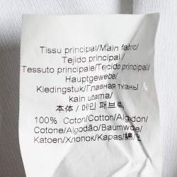 مملوكة مسبقًا تي شيرت كينزو جيرسيه مطبوع أبيض بأكمام قصيرة مقاس صغير - سمول