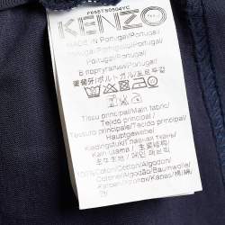 مملوكة مسبقًا Kenzo Midnight Blue Cotton Knit Tiger Print T-Shirt S