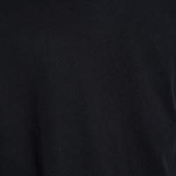 Pre Owned Kenzo Black Cotton Logo Cuff Detail Crew Neck T-Shirt L