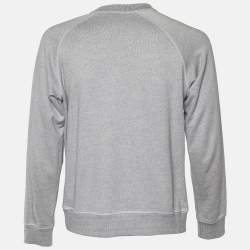 Pre Owned Kenzo Grey Cotton Knit I Love U Embroidered Sweatshirt M