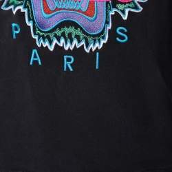 Pre Owned Kenzo Black Tiger Embroidered Sweatshirt L
