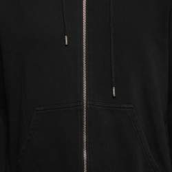 Pre Owned Kenzo Black Rib Knit Tiger Embroidered Hoodie M