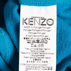 Pre Owned Kenzo Blue Cotton Tiger Embroidered Crewneck Sweatshirt XS